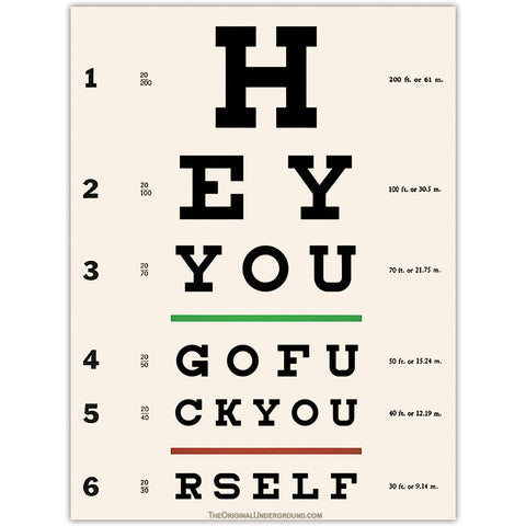 Eye Test Chart Sticker - Shady Front