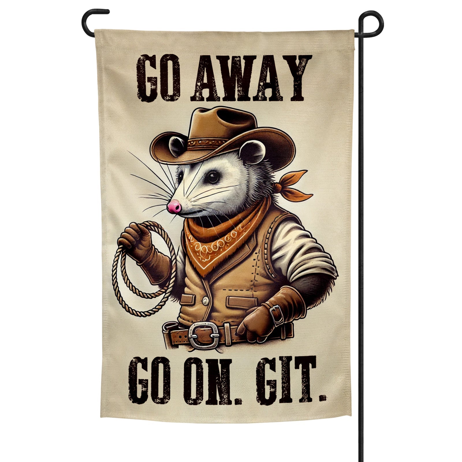 Go Away. Go On. Git. Garden Flag - True Jersey