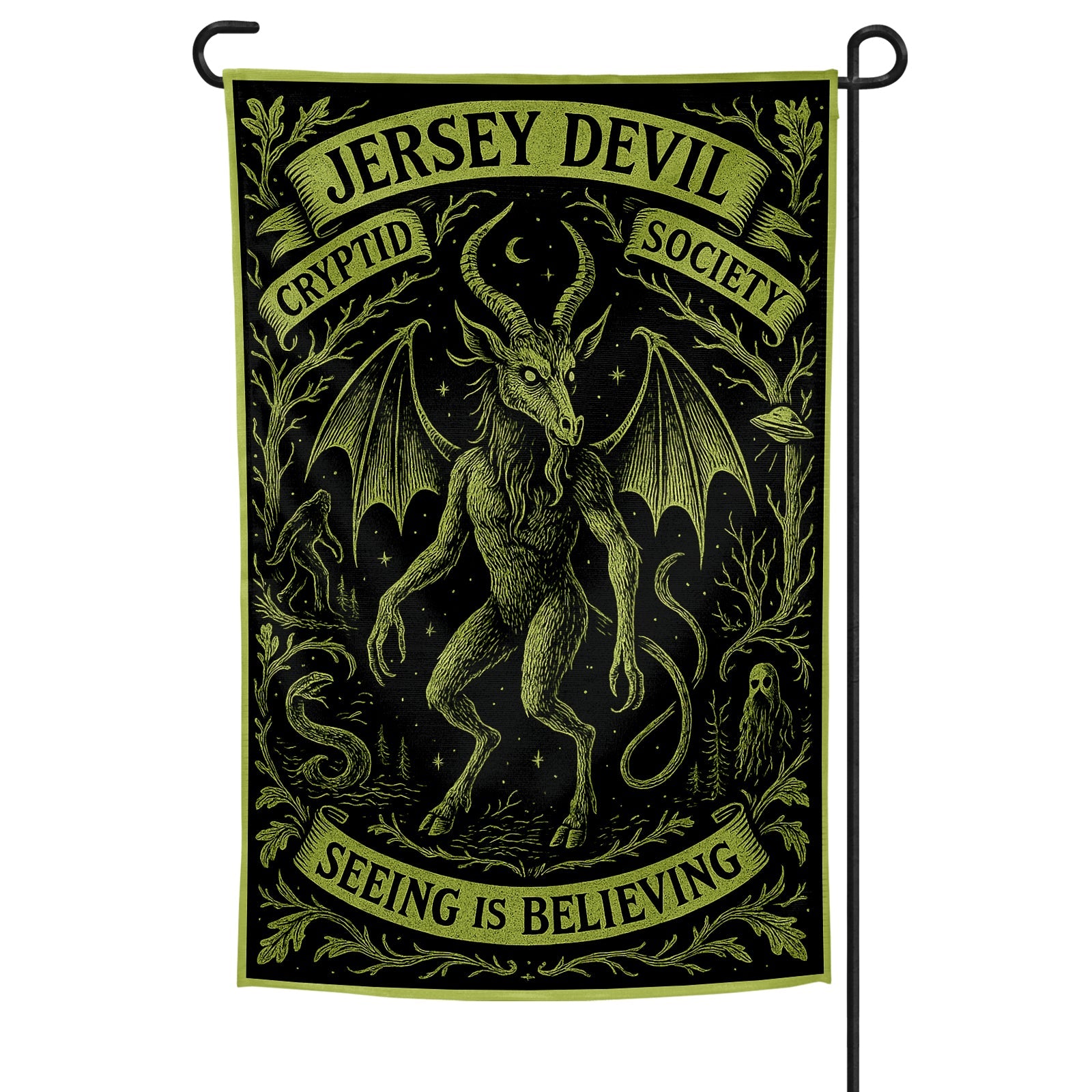 Jersey Devil Cryptid Society Garden Flag - True Jersey