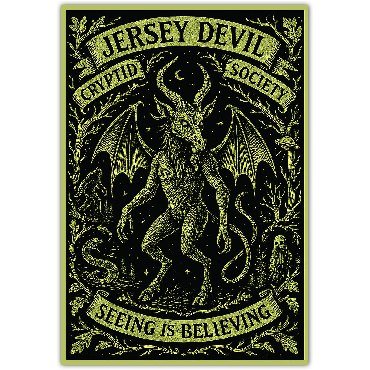Jersey Devil Cryptid Society Car Magnet - True Jersey
