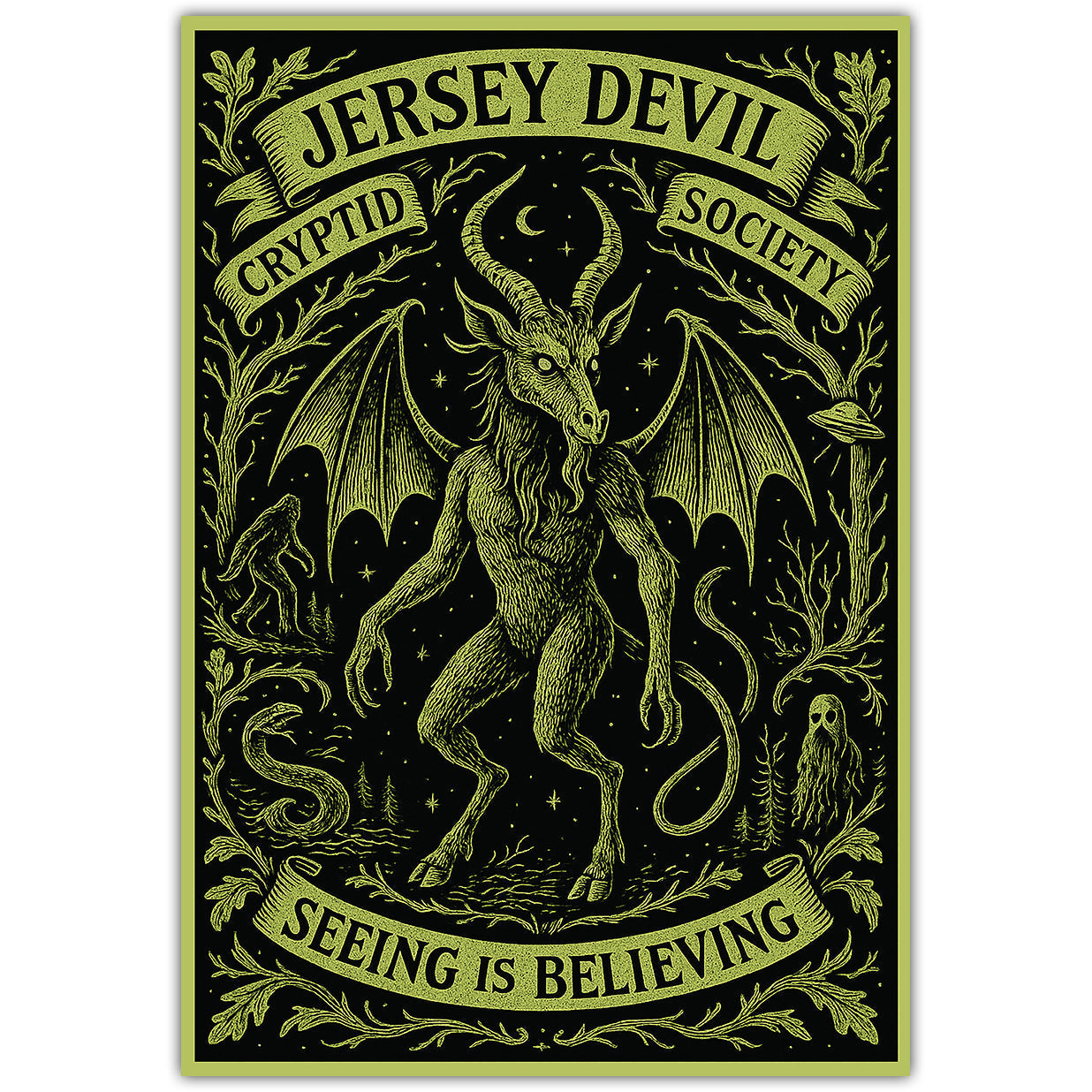 Jersey Devil Cryptid Society Sticker - True Jersey