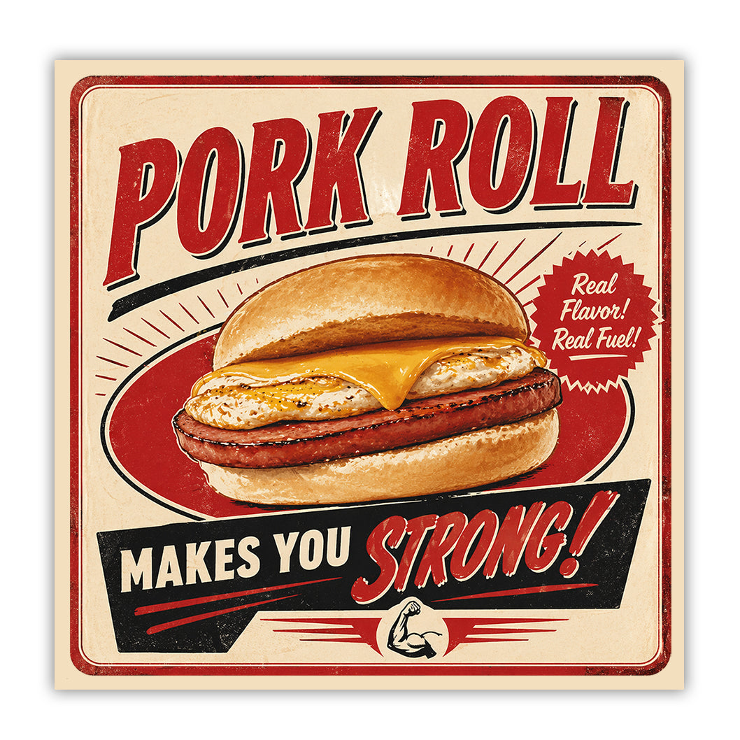 Pork Roll Makes You Strong Sticker