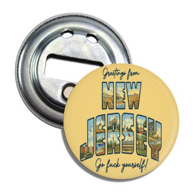 Greetings from New Jersey Magnet Bottle Opener