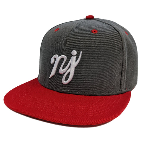 Red + Heather Grey "NJ" Hat - Shady Front