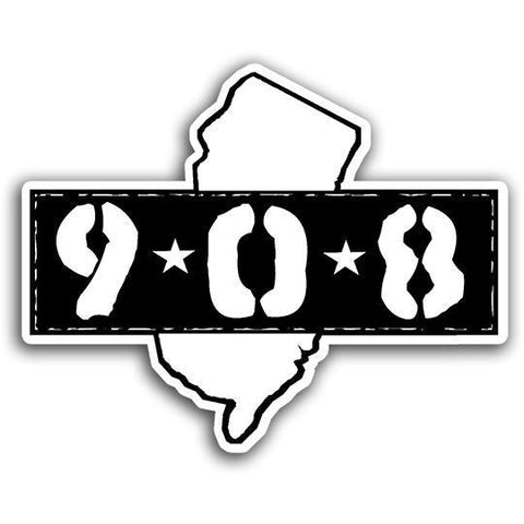 Area Code 908 Sticker - True Jersey