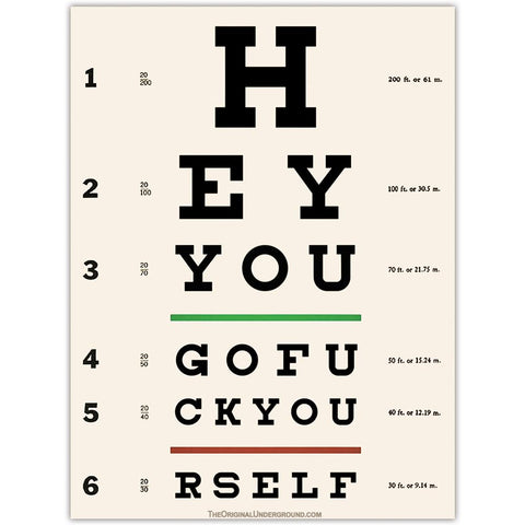 Eye Test Chart Sticker - True Jersey